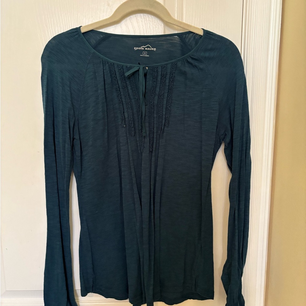 Eddie Bauer Women's Teal Long Sleeve Blouse, Like New
